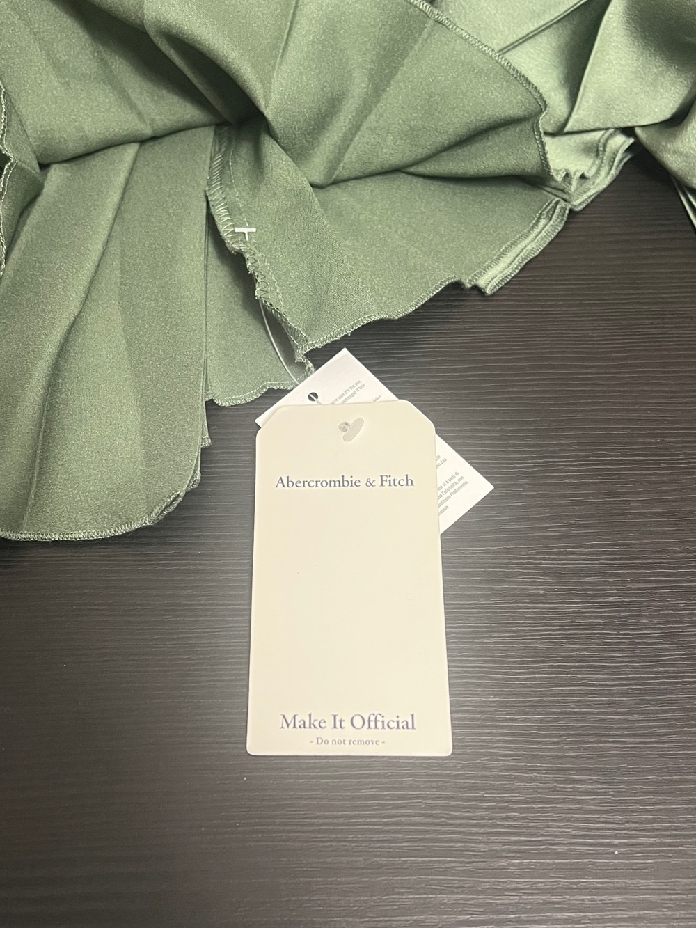 NEW Abercrombie & Fitch Giselle Drop Waist Maxi Dress Size XS Green Satin NWT - Picture 5 of 8